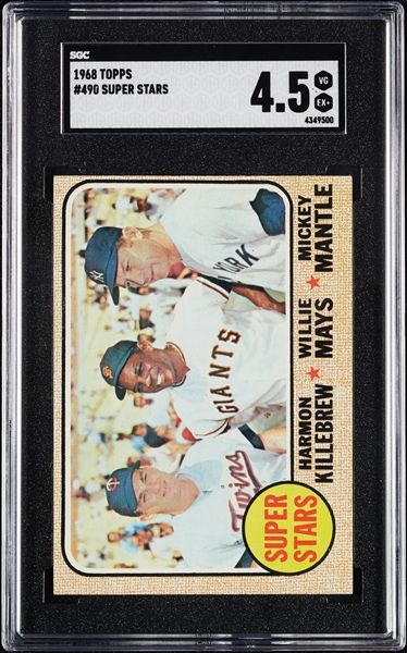 1968 Topps Superstars with Mantle, Mays, Killebrew No. 490 SGC 4.5