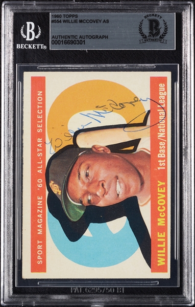 Willie McCovey Signed 1960 Topps All-Star No. 554 (BAS)