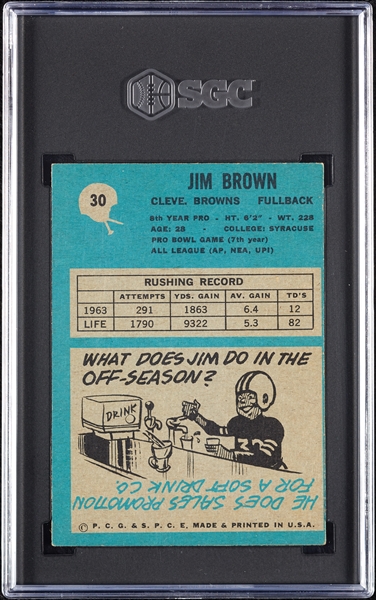 1964 Philadelphia Jim Brown No. 30 SGC 4