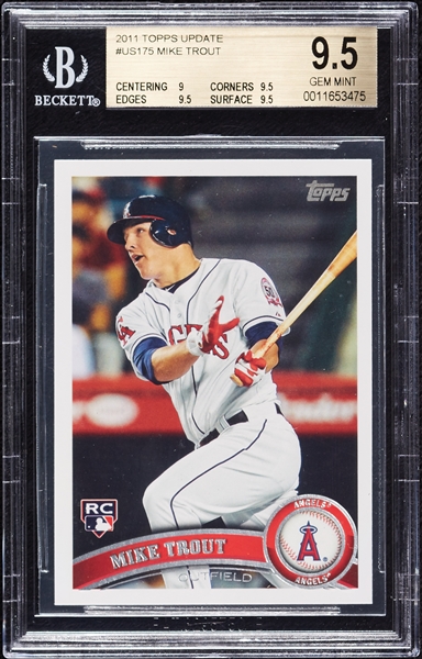 2011 Topps Update Mike Trout RC No. US175 BGS 9.5