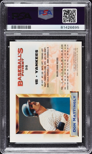 1993 Finest Don Mattingly Refractor No. 98 PSA 9