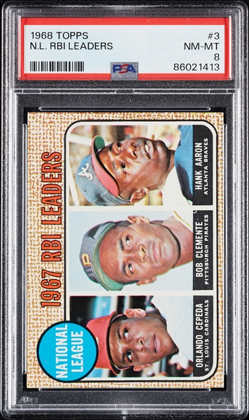 1968 Topps RBI Leaders No. 3 PSA 8