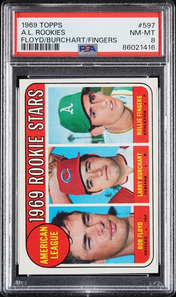 1969 Topps Rollie Fingers RC No. 597 PSA 8