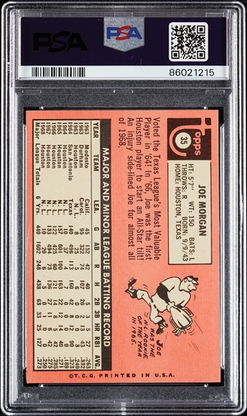 1969 Topps Joe Morgan No. 35 PSA 9