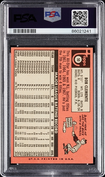 1969 Topps Roberto Clemente No. 50 PSA 7