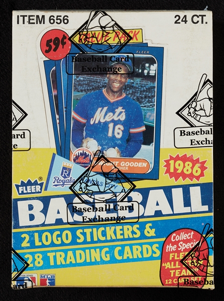 1986 Fleer Baseball Cello Box (24) (BBCE)