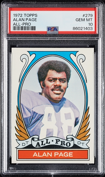 1972 Topps Alan Page All-Pro No. 279 PSA 10