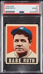 1948 Leaf Babe Ruth No. 3 PSA 2.5