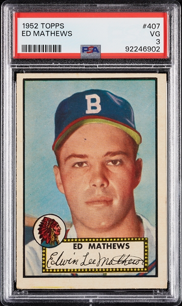 1952 Topps Eddie Mathews No. 407 PSA 3