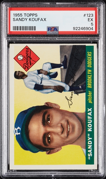 1955 Topps Sandy Koufax RC No. 123 PSA 5