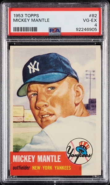 1953 Topps Mickey Mantle No. 82 PSA 4