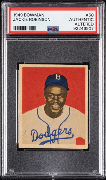 1949 Bowman Jackie Robinson No. 50 PSA Authentic