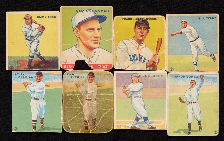 1933 Goudey Baseball Undersized Group With Eight (8) HOFers (33)