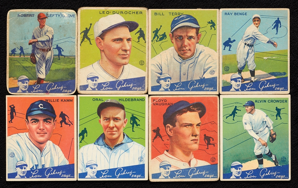 1934 Goudey Baseball Partial Set With 3 HOFers (59/96)