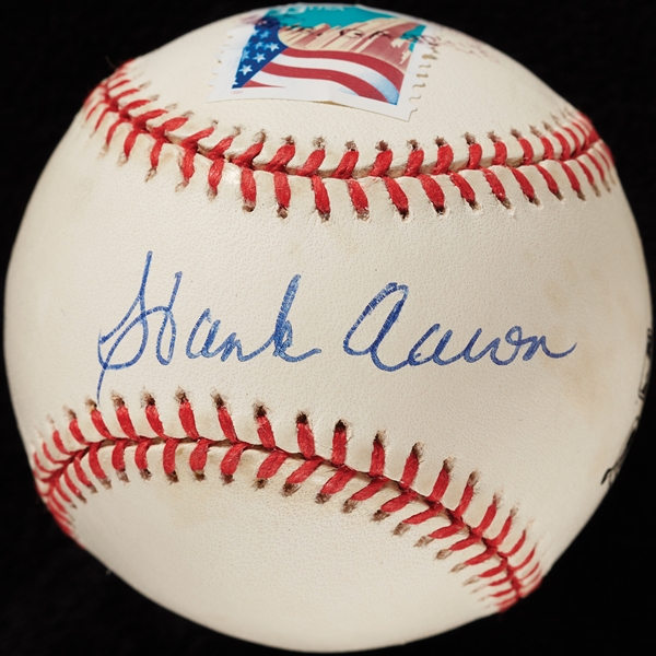 Hank Aaron Single-Signed ONL 715 Logo Baseball (BAS)