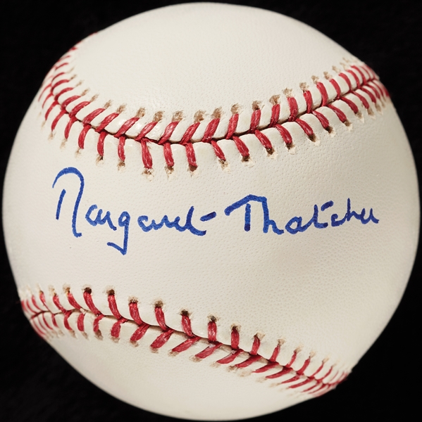 Margaret Thatcher Single-Signed OML Baseball (PSA/DNA)