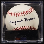 Margaret Thatcher Single-Signed OML Baseball (Graded PSA/DNA 9)