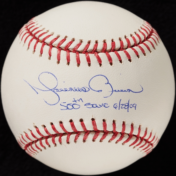 Mariano Rivera Single-Signed OML Baseball 500th Save 6/28/09 (Steiner) (BAS)