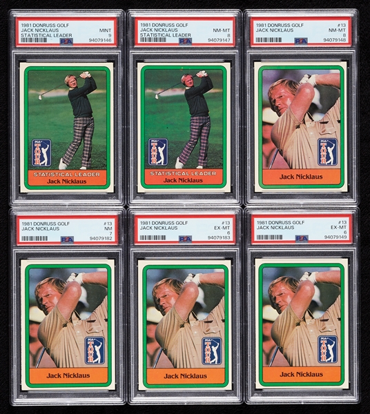 1981 Donruss Golf Complete Sets Group with Jack Nicklaus RCs (5) 