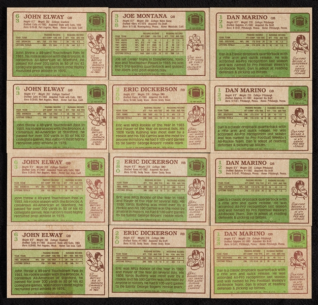 1984 Topps Football High-Grade Complete Sets, Four Slabs (5)