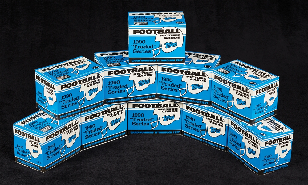 1990 Topps Traded Football Boxed Sets Group (10)