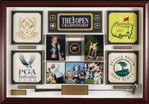 Jack Nicklaus Signed Masters Flag in Massive Memorabilia Display (Nicklaus Hologram) (BAS)