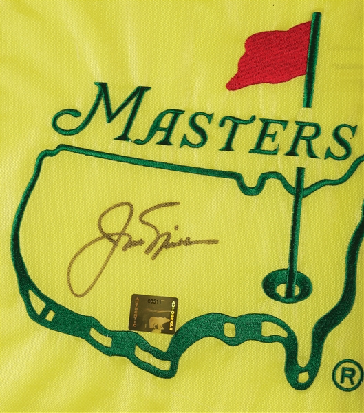 Jack Nicklaus Signed Masters Flag in Massive Memorabilia Display (Nicklaus Hologram) (BAS)