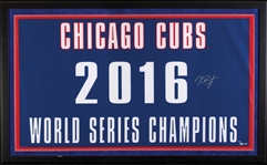 Kris Bryant Signed Chicago Cubs 2016 World Series Champions Banner (MLB) (Fanatics) (BAS)