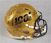 Tom Brady, Patrick Mahomes, Rodgers, Roethlisberger, Wilson & Brees Signed NFL 100 Helmet (16/24) (Fanatics) (BAS)