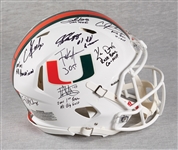 Miami Hurricanes Legends Multi-Signed Full-Size Helmet with Reed, Johnson, McGahee, Gore (32/50) (Fanatics)