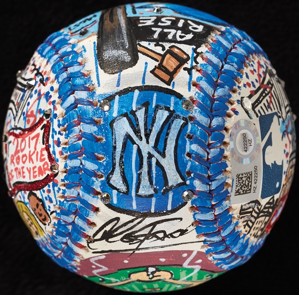 Aaron Judge Single-Signed Charles Fazzino Hand-Painted Baseball (MLB) (Fanatics) (BAS)