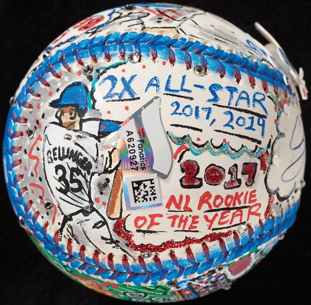 Cody Bellinger Single-Signed Charles Fazzino Hand-Painted Baseball (MLB) (Fanatics)