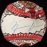 Michael Jordan Single-Signed Charles Fazzino Hand-Painted Baseball (UDA) (Fanatics) (Fazzino LOA) (BAS)