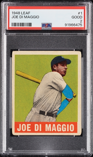 1948 Leaf Joe DiMaggio No. 1 PSA 2