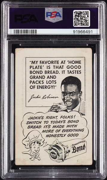 1947 Bond Bread Jackie Robinson Batting, No Shirt Sleeves RC PSA 1.5