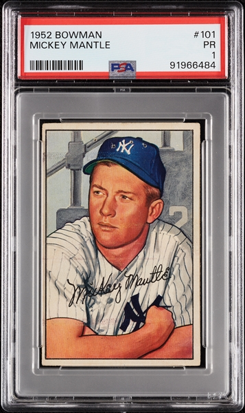 1952 Bowman Mickey Mantle No. 101 PSA 1