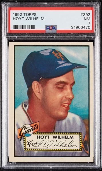 1952 Topps Hoyt Wilhelm RC No. 392 PSA 7