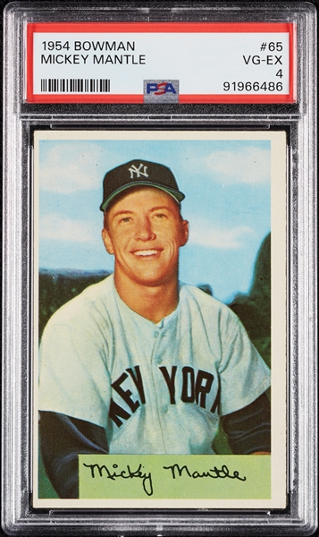 1954 Bowman Mickey Mantle No. 65 PSA 4