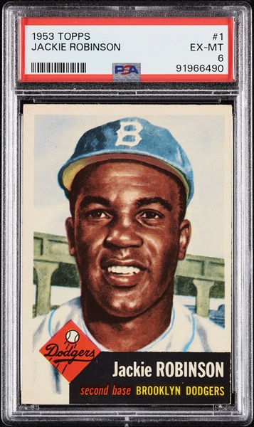 1953 Topps Jackie Robinson No. 1 PSA 6