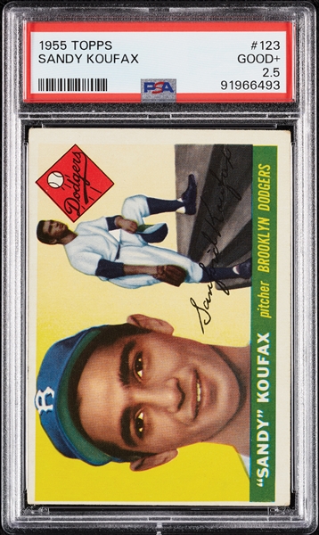 1955 Topps Sandy Koufax RC No. 123 PSA 2.5