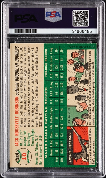 1954 Topps Jackie Robinson No. 10 PSA 4