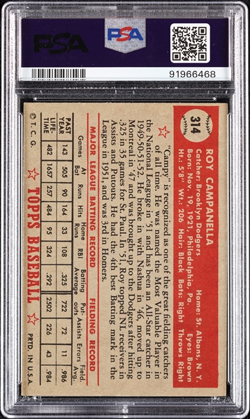 1952 Topps Roy Campanella No. 314 PSA 5