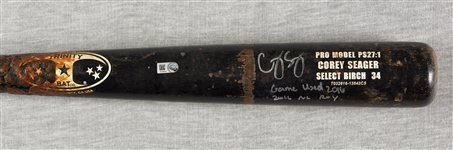 Corey Seager 2016 Game-Used & Signed Rookie Trinity Bat "Game Used 2016, 2016 NL ROY" (MLB) (Fanatics)