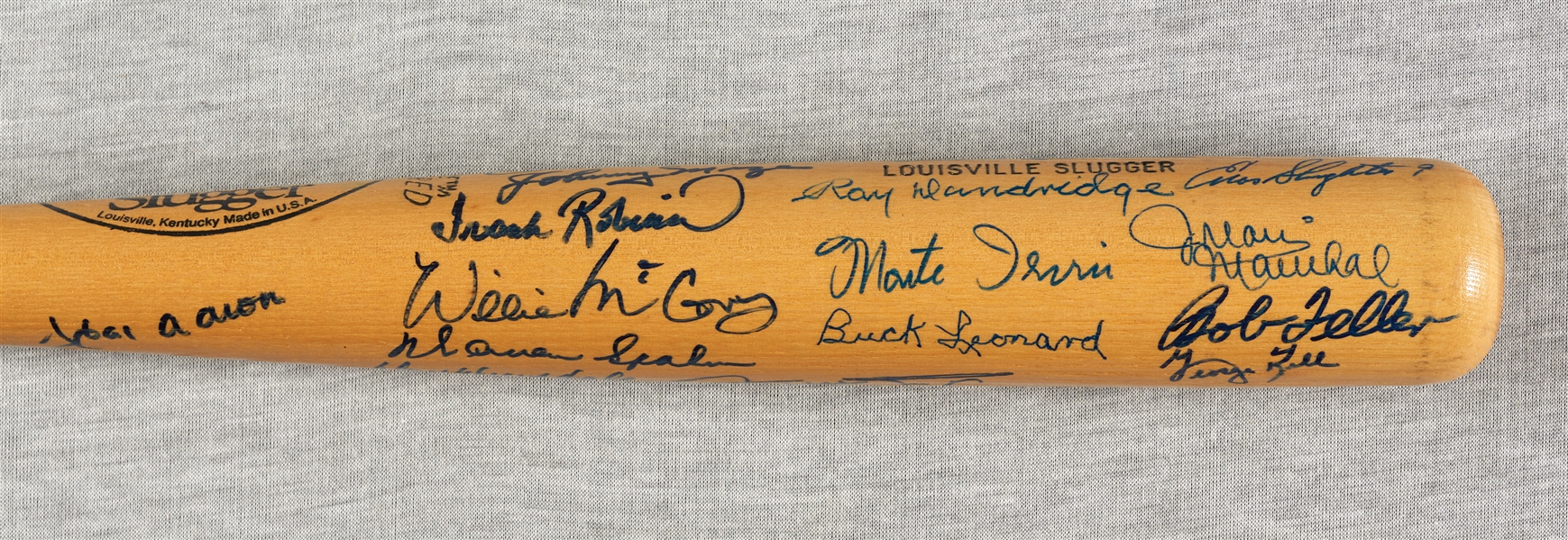 HOFers Multi-Signed Louisville Slugger Bat with Hank Aaron & Willie Mays (JSA)