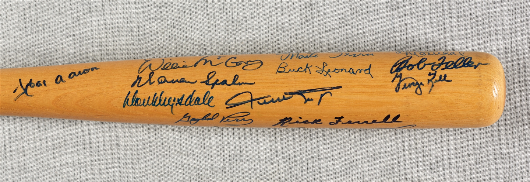 HOFers Multi-Signed Louisville Slugger Bat with Hank Aaron & Willie Mays (JSA)