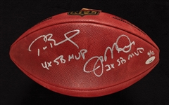 Tom Brady "4X SB MVP" & Joe Montana "3X SB MVP" Signed Wilson Football (6/12) (Tristar) (Fanatics) (BAS)