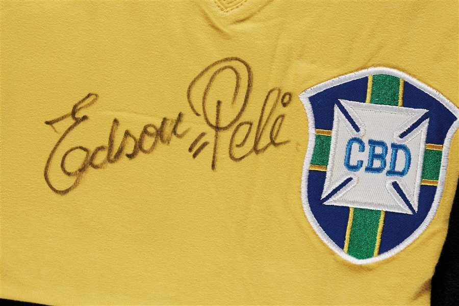 Pele Signed 1962 Style Soccer Jersey Inscribed Edson=Pele (BAS)