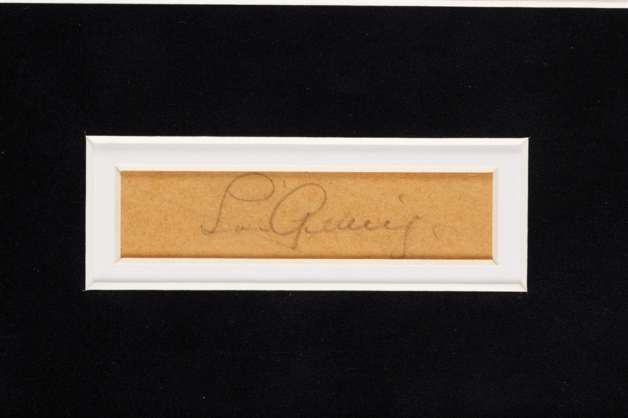 Lou Gehrig Cut Signature Framed Display (JSA)