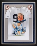 Aaron Judge Signed & David Arrigo Hand-Painted Yankees Framed Home Jersey (1/1) (MLB) (Fanatics) (BAS)