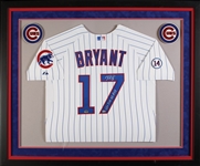 Kris Bryant 2015 Game-Used & Signed Cubs Framed Home Jersey Inscribed "G/U 2015, NL ROY" (MLB) (Fanatics)